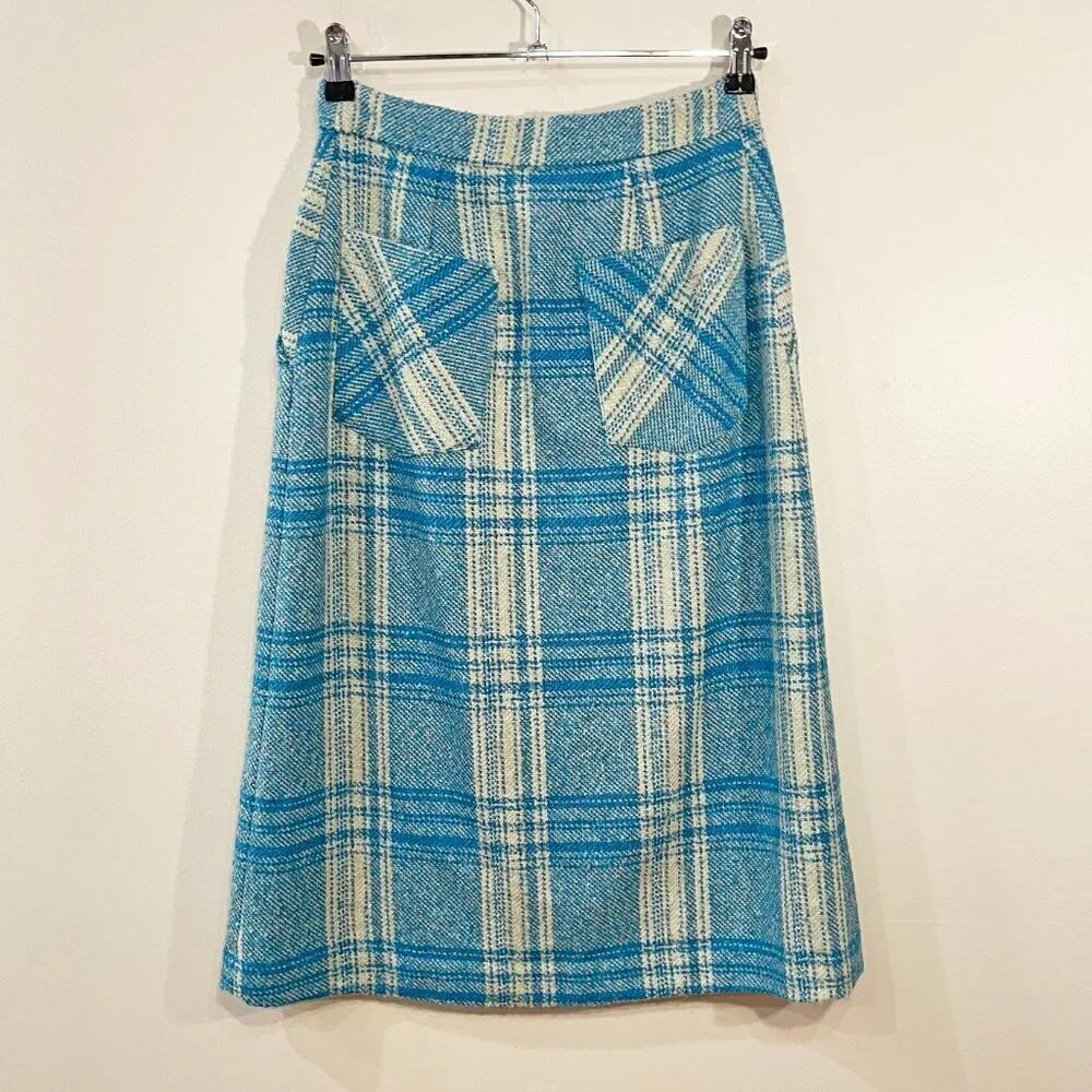 New Baum Und Pferdgarten Sue Plaid Midi Skirt Turquoise 36, 4, S $249